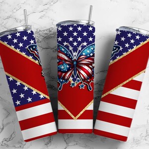 American Butterfly 20oz Sublimation Tumbler Designs, Butterfly 9.2 x 8.3”  Tumbler Png, Digital Download