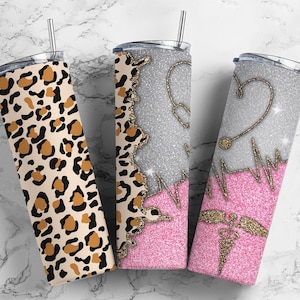Medical nurse 20oz Sublimation Tumbler Designs, Doctor stethoscope 9.2 x 8.3” Straight Skinny Tumbler Wrap PNG