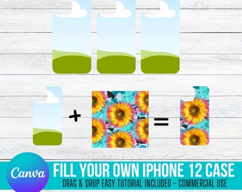 Fill your own iPhone 12 Pro Case on CANVA with Commercial Use Allowed. Drag and Drop Alphaset Alphabet Letters, Editable Canva Frame Designs