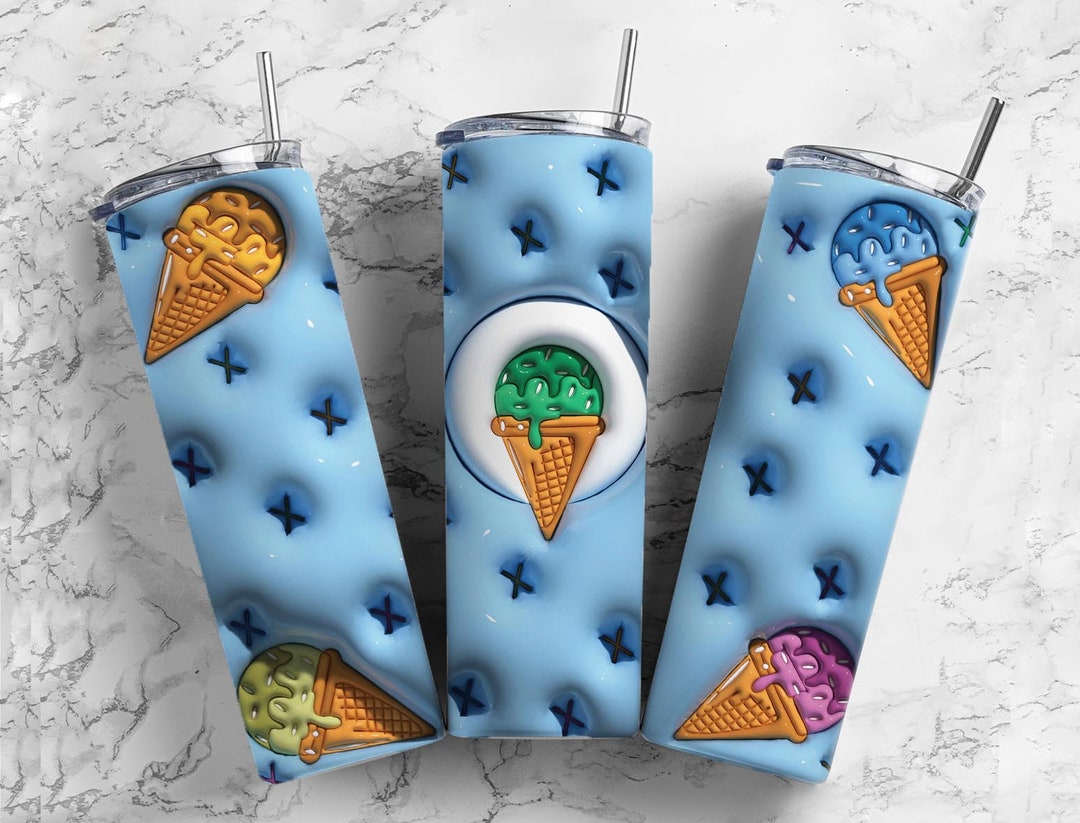 Bubble Wrap Ice Cream Sweets 20oz Sublimation Tumbler Designs, 3D