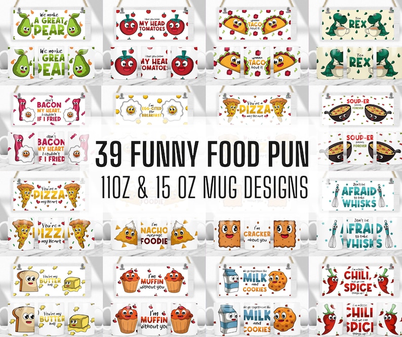 39 Funny Pun Mug Png Designs, 11oz and 15oz Sublimation Template, Mug sublimation png, Coffee mug designs, coffee mug png, Nurse Teacher Mug image 1