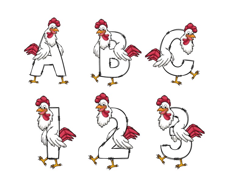 Chicken Doodle Letters Doodle Letter Alphabet With Uppercase and ...