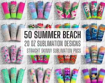 50 Beach Summer Tumbler Wrap PNG Bundle , Straight Tumbler, Design Bundle, 20oz Straight Tumbler, Sunflower Tumbler Wrap, Digital Download