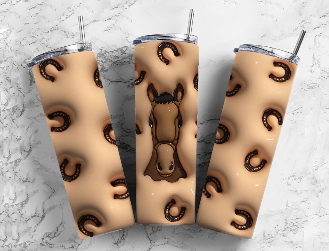 Bubble Wrap Horse Shoe 20oz Sublimation Tumbler Designs, 3D Inflated