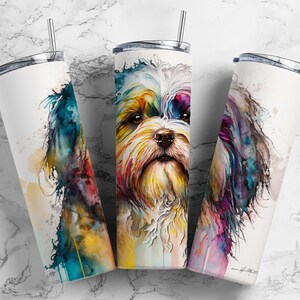 Fluffy Dog 20oz Sublimation Tumbler Designs, 9.2 x 8.3” Straight Skinny Tumbler, Tumbler Wrap PNG
