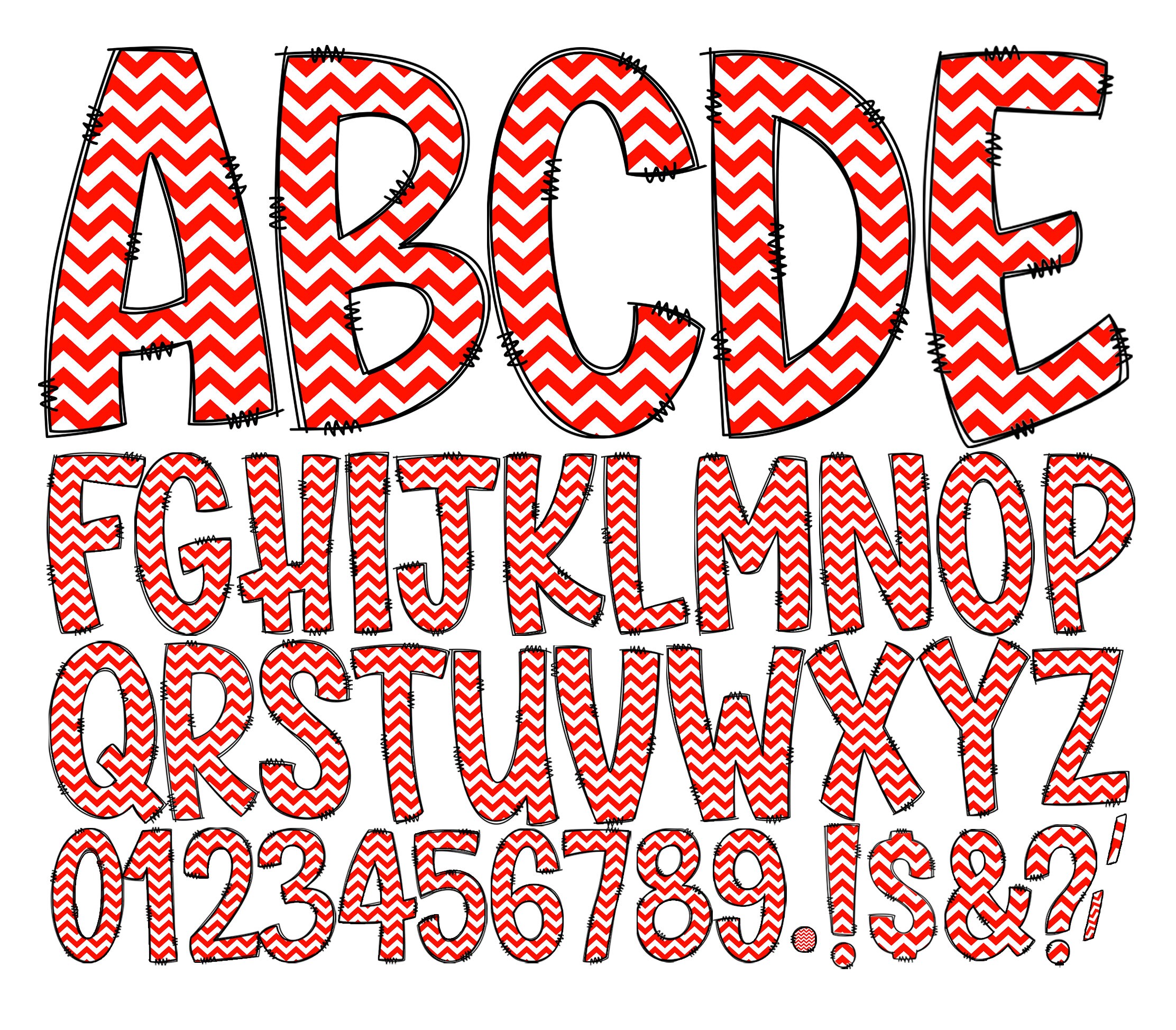 100 MEGA BUNDLE - Doodle Letters! 100 Chevron Colours Uppercase ...