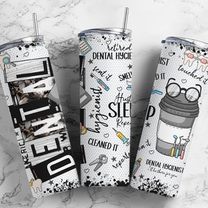 Dental Hygienist 20oz Sublimation Tumbler Designs, Medical Job 9.2 x 8.3  Tumbler Png, Digital Download