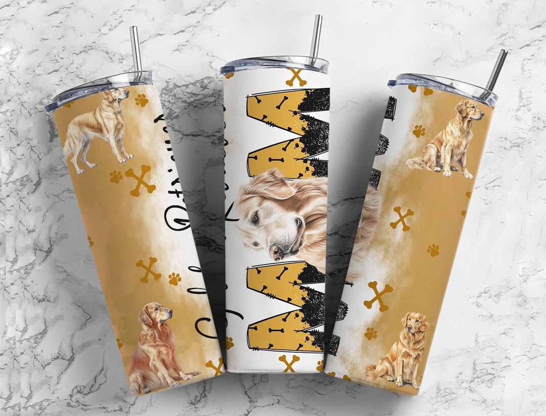Golden Retriever 20oz Sublimation Tumbler Designs, Dog Mom 9.2 X 8.3 ...