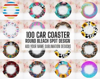 100+ Bleach Spot PNG Car Coaster Sublimation Design, Car Coaster Designs, Round Sublimation Design, Instant Download, Commercial Use Png