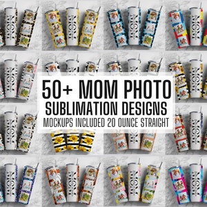 50+ MOM Tumbler, Seamless Tumbler, Design Bundle, MAMA Tumbler png, 20oz Straight Tumbler, Sunflower Tumbler Wrap, Floral tumbler PNG