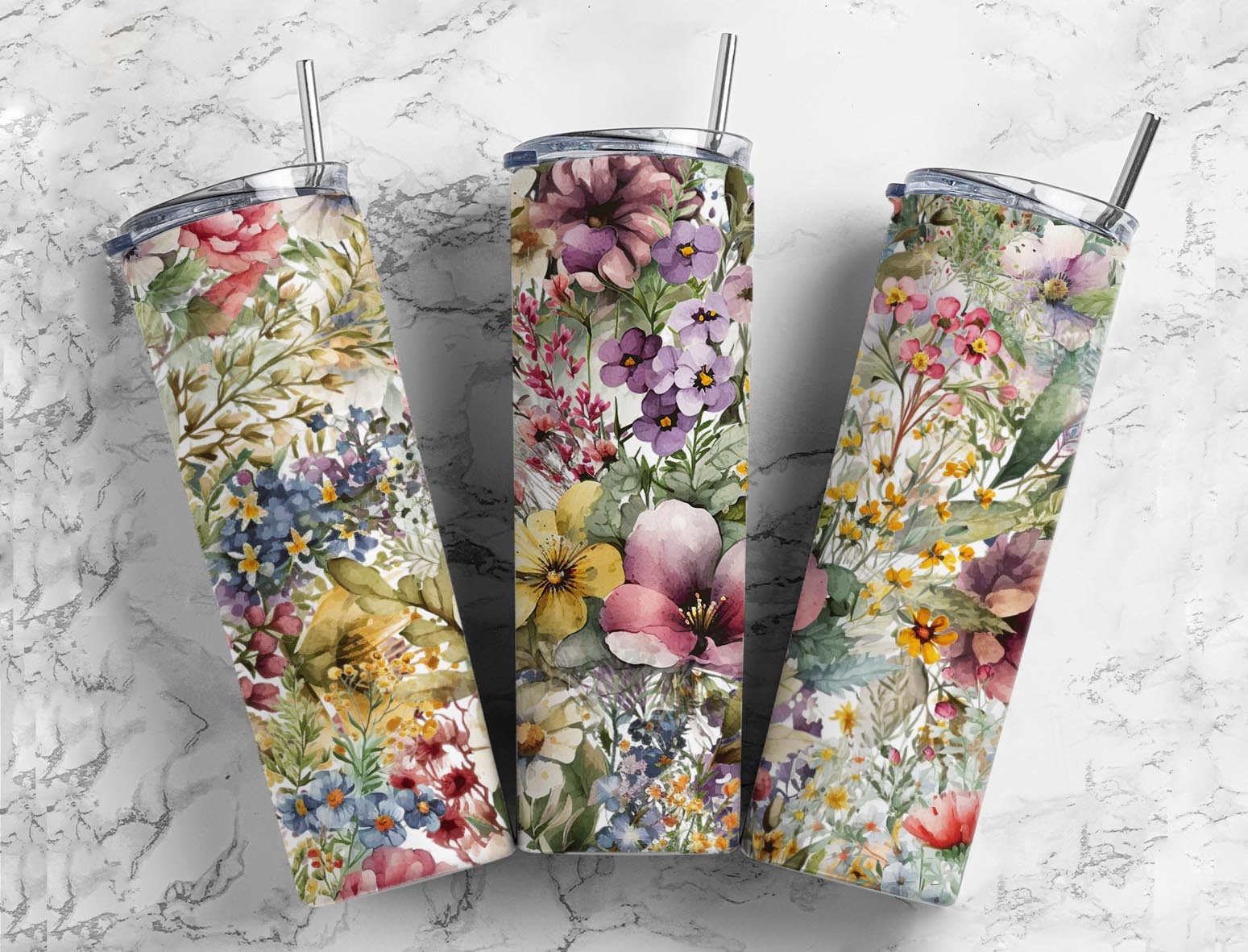Floral Leaves 20oz Sublimation Tumbler Designs, Seamless Pattern 9.2 x 8.3”  Tumbler Png, Digital Download