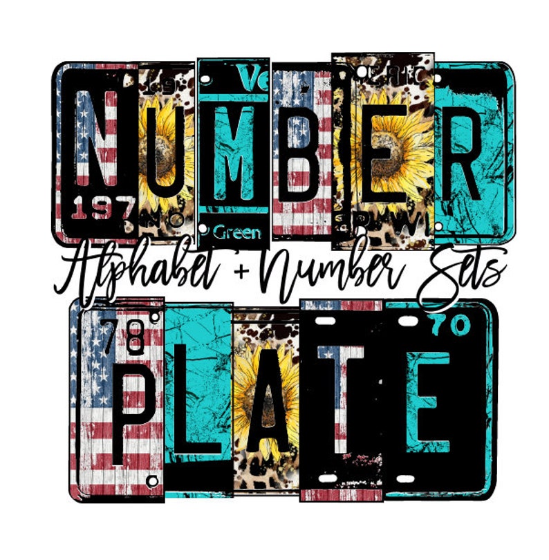 Country Number Plate Alphabet Western Alphabet American Etsy
