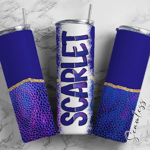 Envoltura para vaso con diseño de piel de dragón morado con letras del alfabeto a juego PNG, estética para agregar su propio nombre, vaso de 20 oz, conjunto Alpha PNG 197