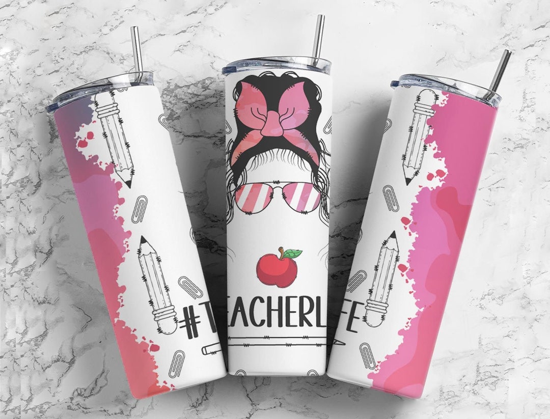 Hashtag Teacher Life 20oz Sublimation Tumbler Designs Bandana Etsy