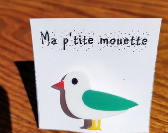 Broche Ma p'tite mouette verte