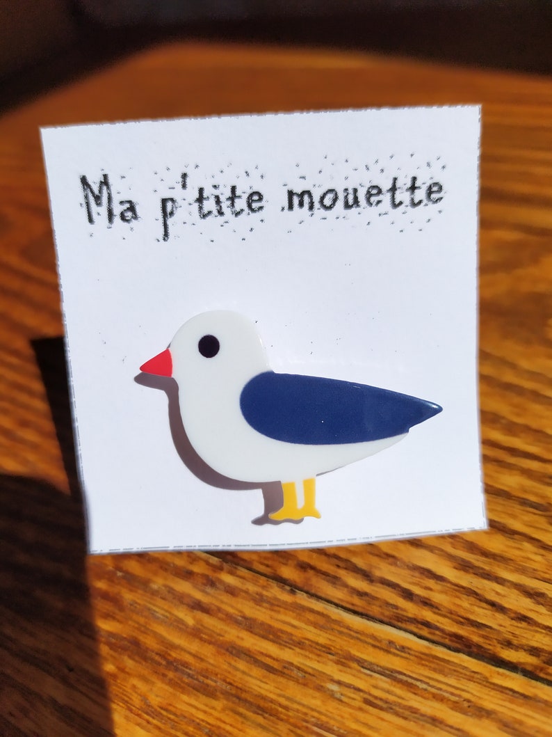 Broche Ma p'tite mouette bleue image 1