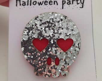 Broche Halloween crâne tête de mort