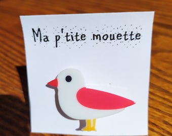 Broche Ma p'tite mouette rouge