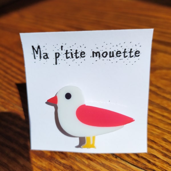 Broche Ma p'tite mouette rouge