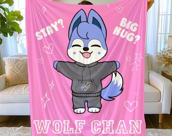 Skzoo Wolf Chan Blanket, Soft Microfiber Throw for Skz Fans, Kpop Birthday Gift, Cute Home Decor, SKZ Stay, SKZOO Merch, Stray Kids Bangchan