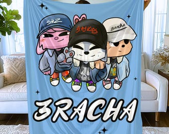 Stray Kids 3RACHA Blanket, Soft Microfiber Throw for Skz Fans, Kpop Birthday Gift, Cute Home Decor, SKZ Stay, SKZOO Merch