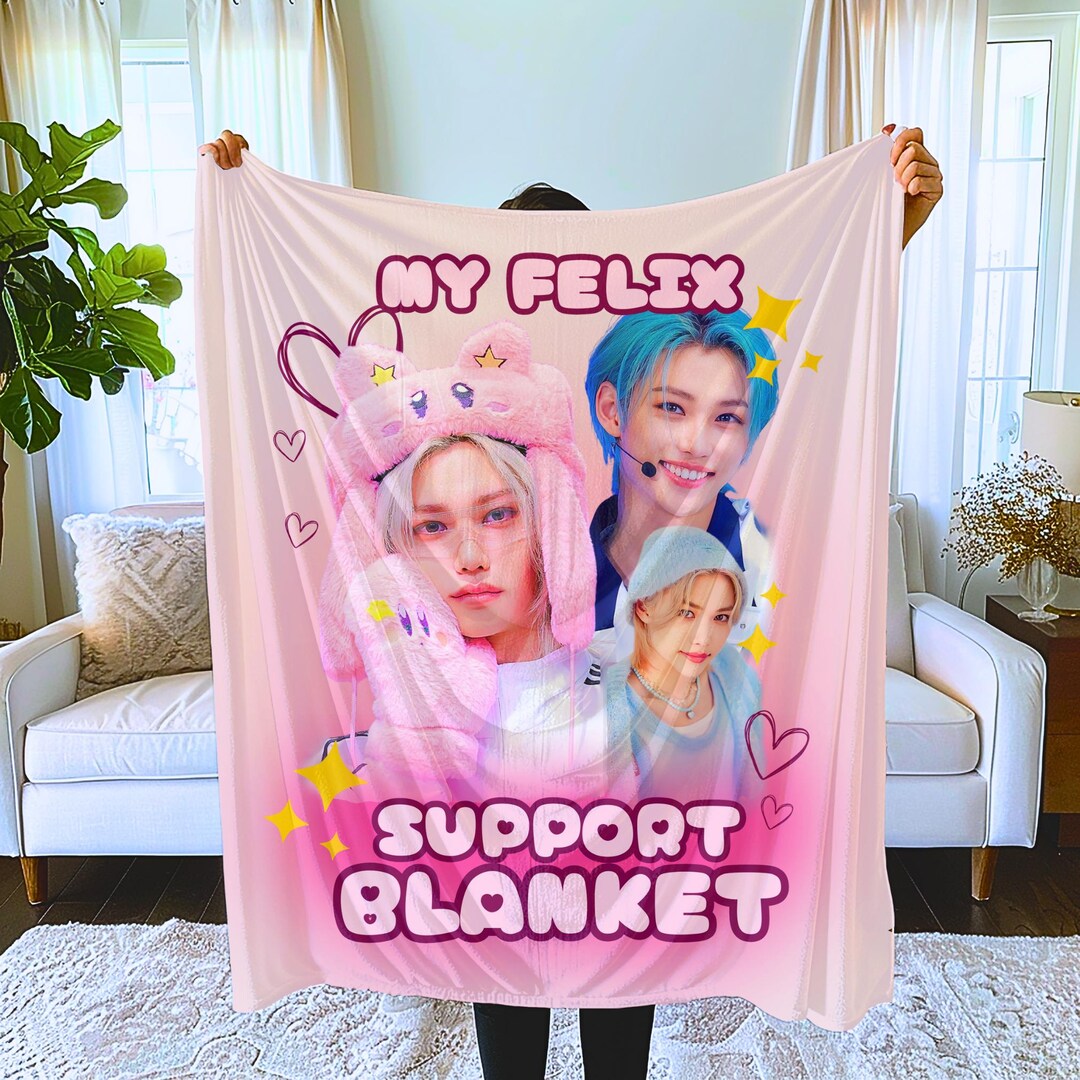 Felix Stray Kids Blanket, Soft Microfiber Throw for Skz Fans, Kpop