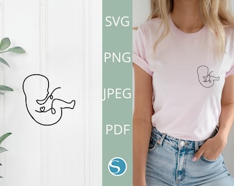 Plotter file 'Fetus with Heart', for immediate download for hobby plotters