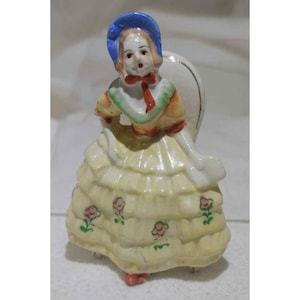 Vintage Occupied Japan Porcelain Victorian Woman Sitting in a Chair 3"