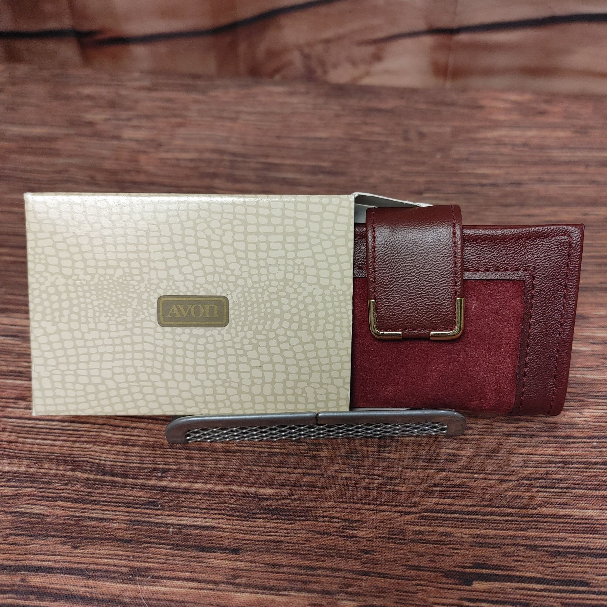 Vintage Avon Suede/leather Keycase Bi-fold Wallet Red - Etsy