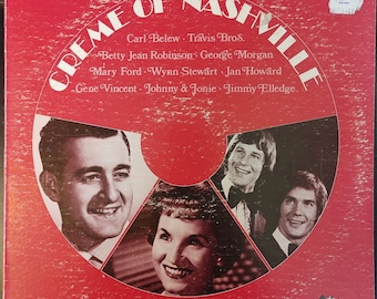 Vintage Vinyl Record "Creme of Nashville - Various" 1977