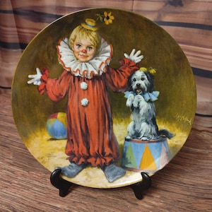 Vintage &#39;82 &quot;Tommy The Clown&quot; Children&#39;s Circus Collection 9&quot; Collectors Plate