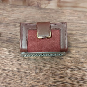 Vintage Avon Suede/Leather Keycase Bi-Fold Wallet Red