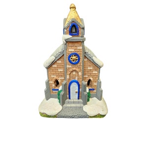 Vintage Christmas Village Handpainted Ceramic Church Decoration