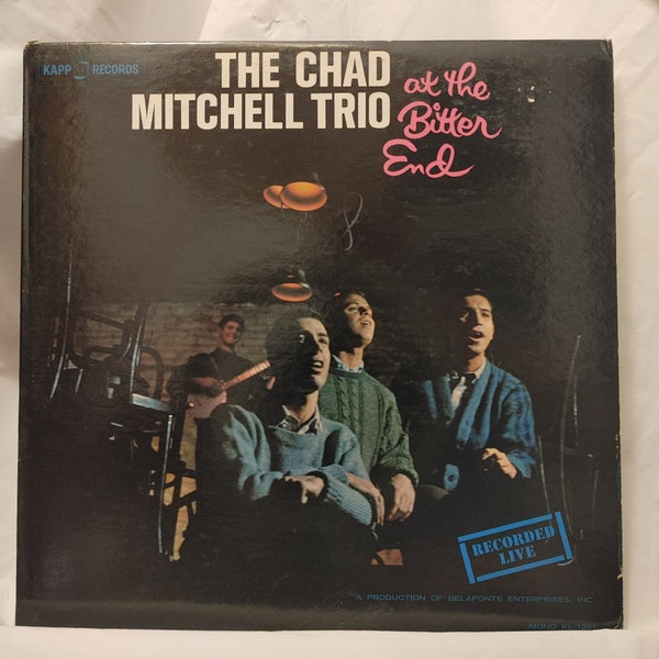 Vintage LP Vinyl Record The Chad Mitchell Trio At The Bitter End [KL-1281] Folk/Country