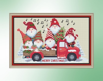 Gnome Christmas Truck - Cross Stitch Pattern *Pattern Only*