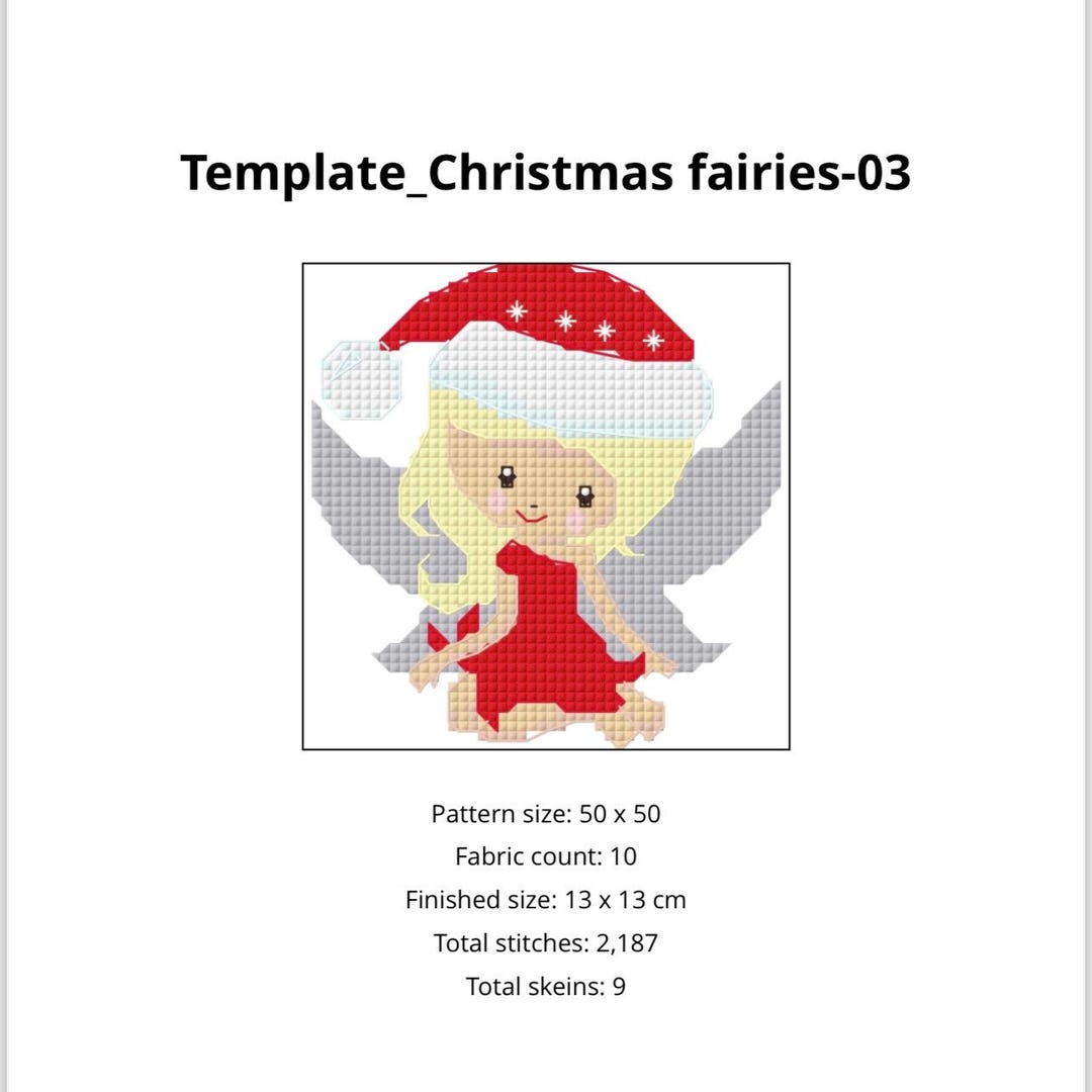 Christmas Fairy Cross Stitch Pattern PDF – Easy Holiday Design ...