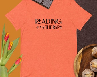 Reading is my therapy Unisex t-shirt