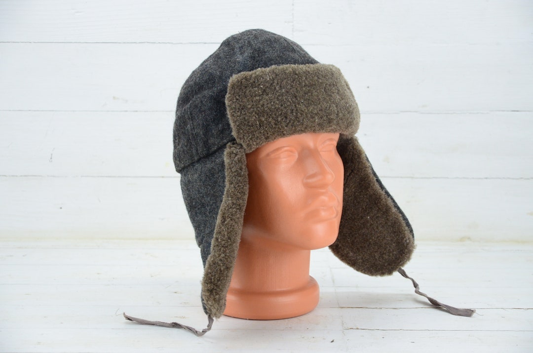 Old Soviet Ushanka Soldier Winter Hat Traper Hat Army Woolen Hat