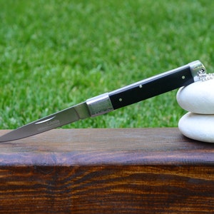 Folding pocket knife &quot;Columbia&quot; - Folding knife - Hunting and Fishing Knife - Elegant traveling knife - Black matt handle knife - Gift idea