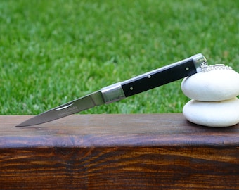 Folding pocket knife &quot;Columbia&quot; - Folding knife - Hunting and Fishing Knife - Elegant traveling knife - Black matt handle knife - Gift idea