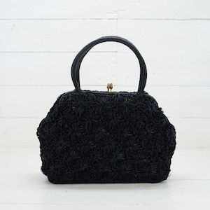 Vintage schwarze Damentasche - Schwarze Tasche - Retro Tasche - Abendtasche - Handgemachte Tasche - Еngraved Tasche - Damentasche
