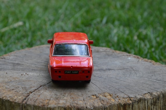 Vintage Metal Toy FIAT 125 - Red Polish FIAT 125 - Old Car