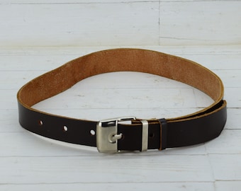 Cinturón de cuero para hombre - Cinturón de cuero con estilo para jeans - Cinturón de cuero genuino - Cinturón de cuero marrón oscuro - Hecho en cuero - Hermoso cinturón para hombre