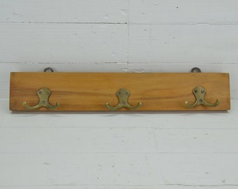 Handmade wall hanger  - Vintage wooden wall hanger - Old wood hat rack - Retro wooden coat rack - Vintage wall decor