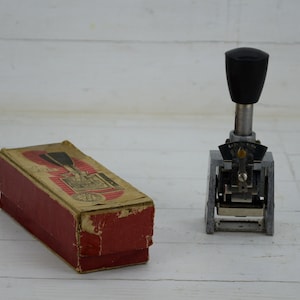 Numbering machine - Vintage numbering date stamp - Hand ink stamp - Date stamp - Number stamp - Roller