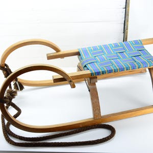 Vintage big wooden winter sled - Handmade sled - Children sled - Snow sled - Primitive wooden sled - Vintage photo decor
