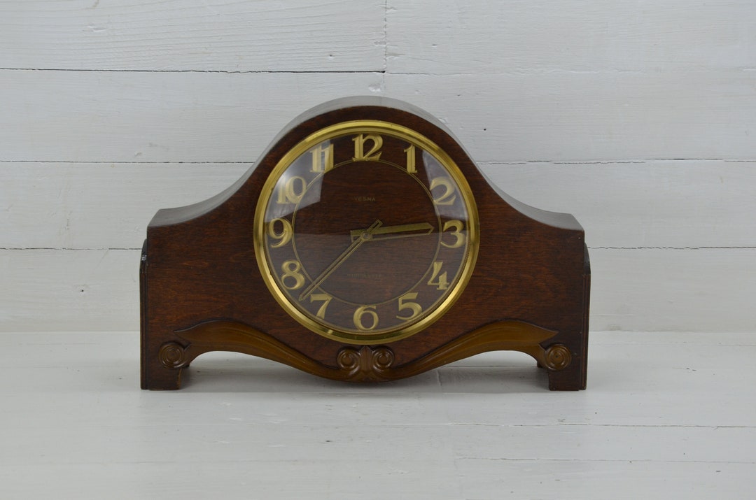 Vintage Fireplace Clock VESNA Soviet Mantel Alarm Clock Etsy