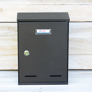 Black metal mailbox - Letter box - Metal mail - Tin post box - Black post box - mailbox