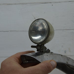 Vintage French bicycle lamp and fender - Moped headlight - French cicycle lamp - Bicycle accessories - Mountable bike lamp