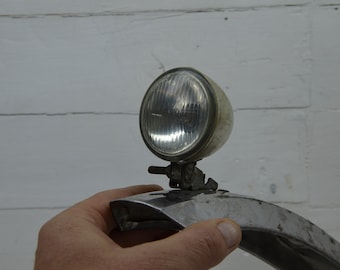 Vintage French bicycle lamp and fender - Moped headlight - French cicycle lamp - Bicycle accessories - Mountable bike lamp